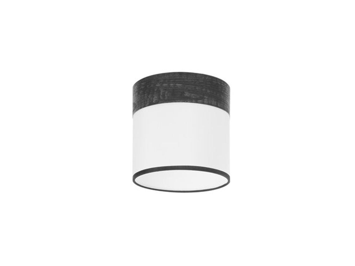 Pantalla Lámpara Cloe Blanca/madera Negra E14 (ø14x14x14cm)