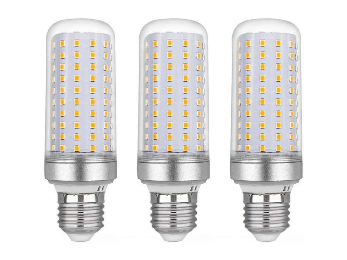 Bombilla Led Tipo Maíz E27 20w 220v 2200lm Blanco Cálido 3000k Equivalente A 200w No Regulable Paquete De 3