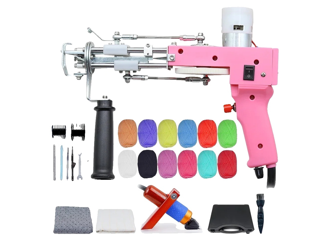 Kit de pistola de tufting, uso versátil, alto rendimiento, rosa