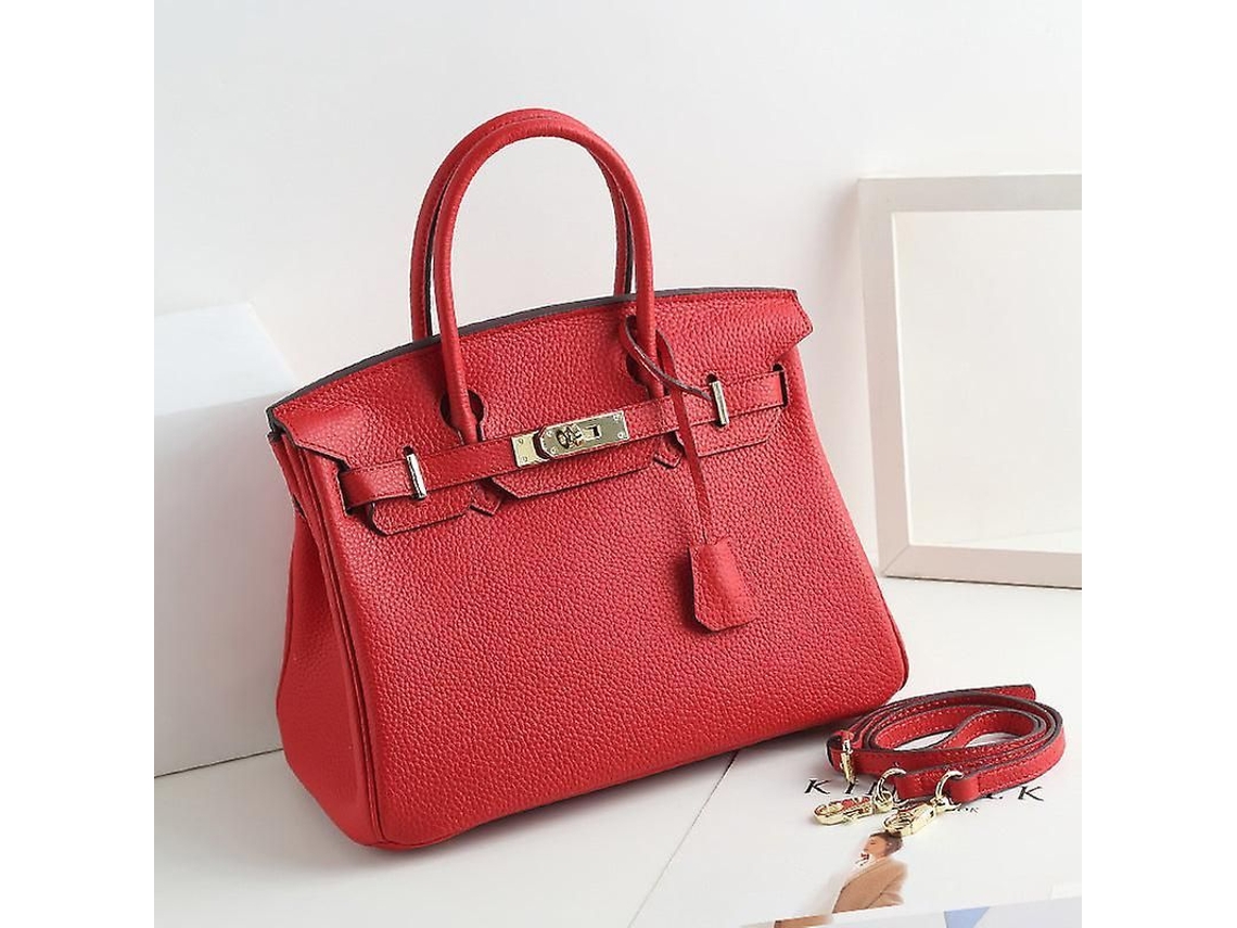 Bolso de mano Primeira Litter para mujer, de piel bovina, estilo Birkin, tamaño mediano, textura suave, color liso, modelo 2026. Ideal para el uso diario.