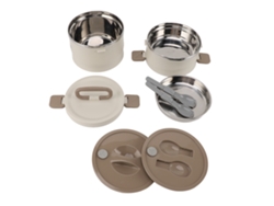 Contenedor de alimentos aislado de acero inoxidable 304, PP, 1,9 L, blanco
