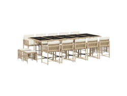 Maison Exclusive - Set Comedor De Jardín Con Cojines 15 Pzas Ratán Sintético Beige