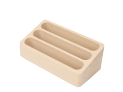 Porta Tarjetas De Negocio De Madera Con 3 Compartimentos Para Escritorio De Oficina, Estilo Elegante Y Estable