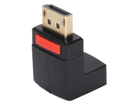 HURRISE Adaptador de ángulo recto Convertidor de 90 grados hacia arriba y hacia abajo 4K Displayport 1.4