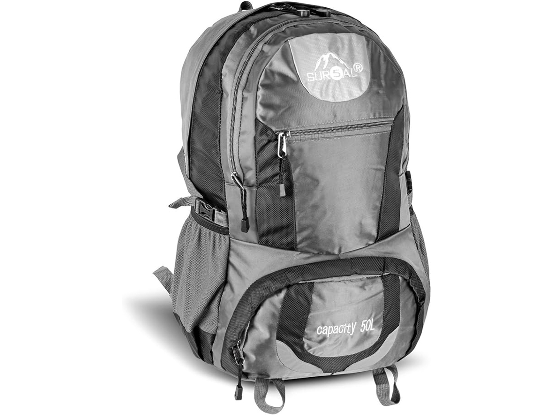 Mochila Sur5al Yukon 50L Gris Cómoda y Práctica para Senderismo