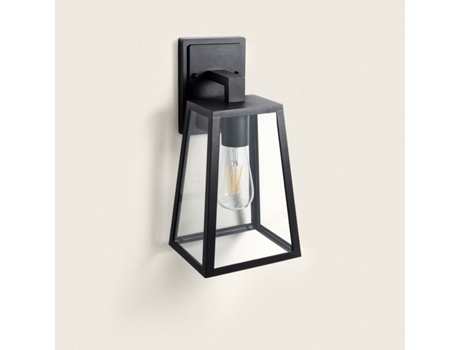 LEDKIA Lámpara de Pared Exterior Aluminio y Cristal Karan Negro