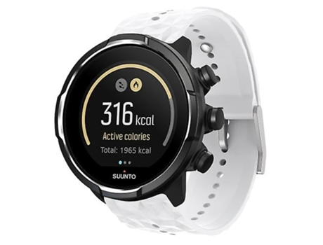 Correa para reloj de silicona con textura de rombo blanco Suunto 9 VENISYMLIS