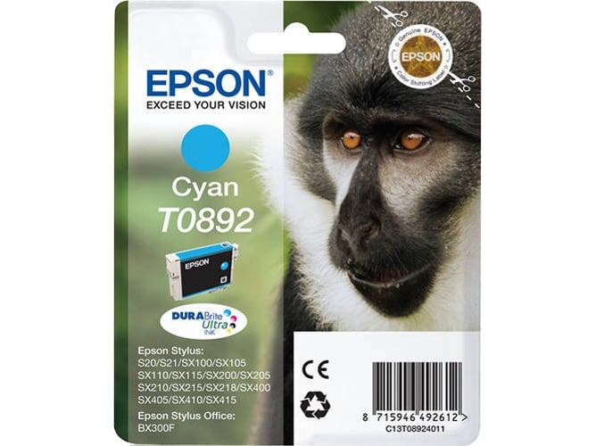 Cartucho de tinta EPSON T0892 Tinta DURABrite Ultra Cian