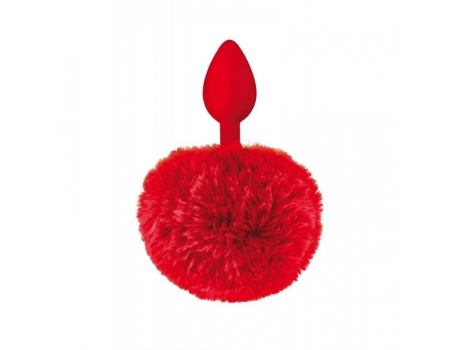 Plug Anal de Silicona SWEET CARESS con Cola de Conejito Rojo