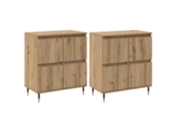 Conjunto de 2 armarios de almacenaje de roble hechos a mano 60x35x70 cm MAISON EXCLUSIVE