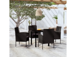 Juego de comedor de jardín de 5 piezas DKD Home Decor en negro