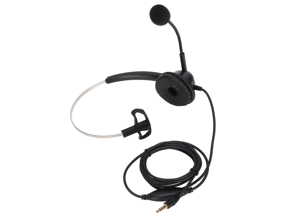 Fone de ouvido mono para call center com cancelamento de ruído e microfone para telefones VoIP de 3,5 mm