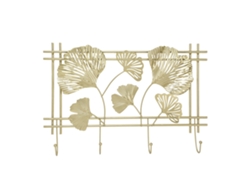 Perchero De Pared Con Diseño De Hoja De Ginkgo, Fabricado En Metal De Primera Calidad, Robusto, Duradero Y De Estilo Elegante.
