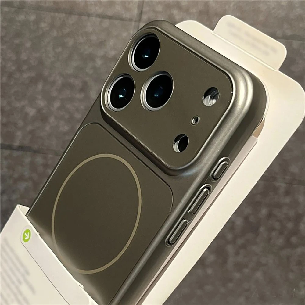 (iphone 16 Pro Max Gris) Funda Protectora Rígida De Policarbonato Galvanizado A Prueba De Golpes, Compatible Con La Función Magnética Magsafe