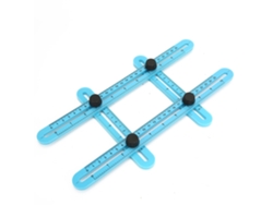 Regla Plegable Multifuncional Con Mecanismo Deslizante, Plástico Azul.