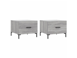 Maison Exclusive - Mesas De Centro 2 Uds Madera Ingeniería Gris Sonoma 50x50x40 Cm