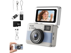 Mini Cámara Digital Llavero Con Pantalla Abatible De 1,47" Y Tarjeta Sd Para Viajes, Fiestas Y Uso Diario (plateada)