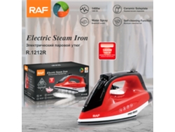 Plancha de vapor portátil Mdug Home, estándar europeo, 1400 W, con suela de cerámica (roja)