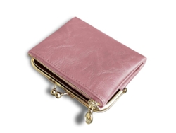 Cartera Pequeña Plegable De Piel Vintage Para Mujer Con Protección Rfid, Cremallera Y Cierre De Broche Para Monedas Y Tarjetas.