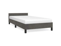 Maison Exclusive - Estructura De Cama Sin Colchón Terciopelo Gris Oscuro 90x190 Cm