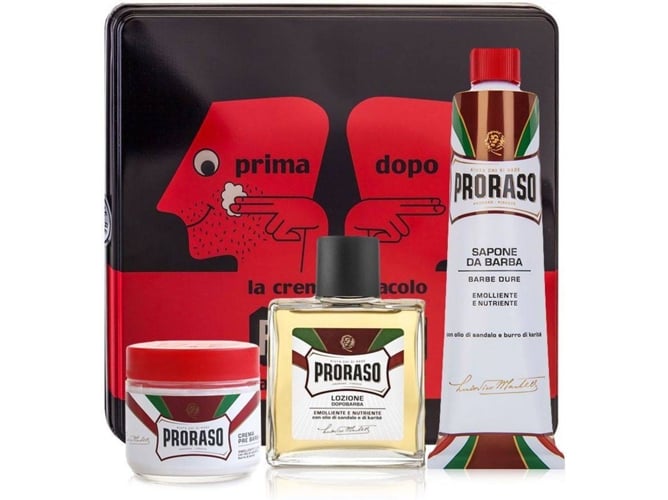 After Shave PRORASO Vintage Selection Kit Man Sandalwood Oil And Shea Oil   (100ml+100ml+150ml)