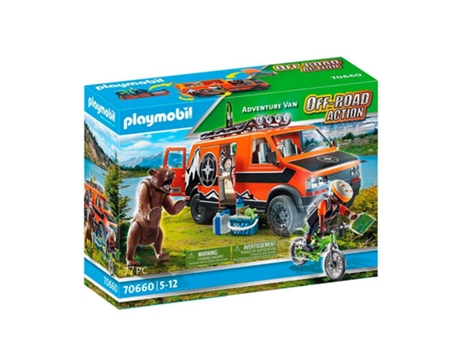 PLAYMOBIL Furgoneta Aventura Con Oso Y Ciclista 70660