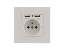 Enchufe De Pared Con 2 Puertos Usb, 5v/2100ma, Enchufe Empotrado Estándar Europeo De 16a Para Carga Rápida.