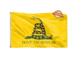 Bandera "don't Tread On Me" Fabricada Eua Gadsden - Patriótica 3x5 Exterior 2 Ojales Latón (doble Cara)