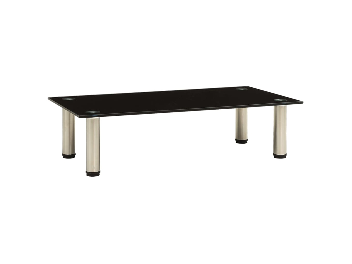 Mueble de Armario Tv 60X35X17 Cm Cristal Templado Negro