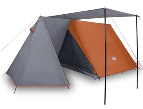 Tienda de campaña para 3 personas impermeable VIDAXL gris y naranja