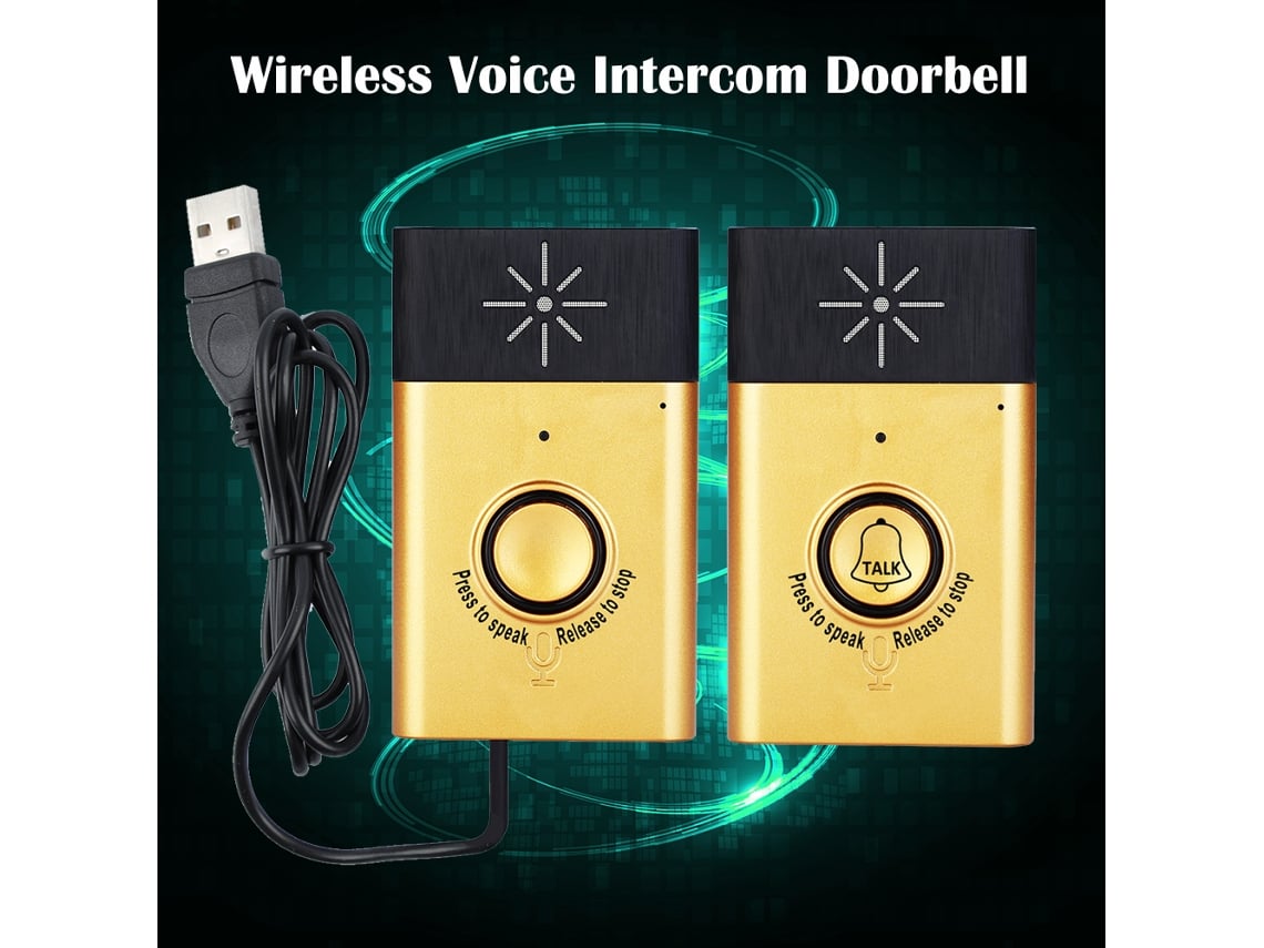 Timbre Inalámbrico Inteligente Con Intercomunicador Bidireccional Para El Hogar Y La Oficina - Dorado