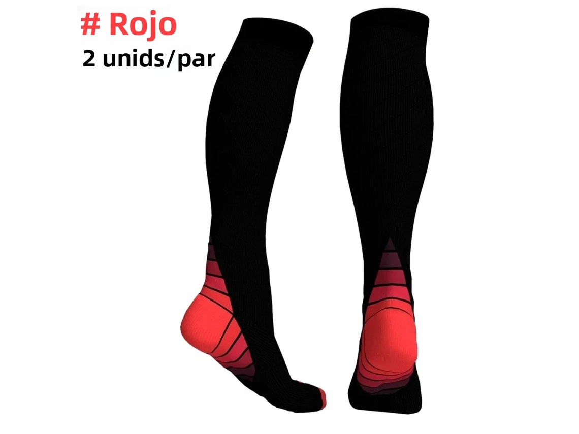 Calcetines de compresión, compresión progresiva de 20-30 mmHg, aptos para correr. Mdug (rojos, un par, talla S)