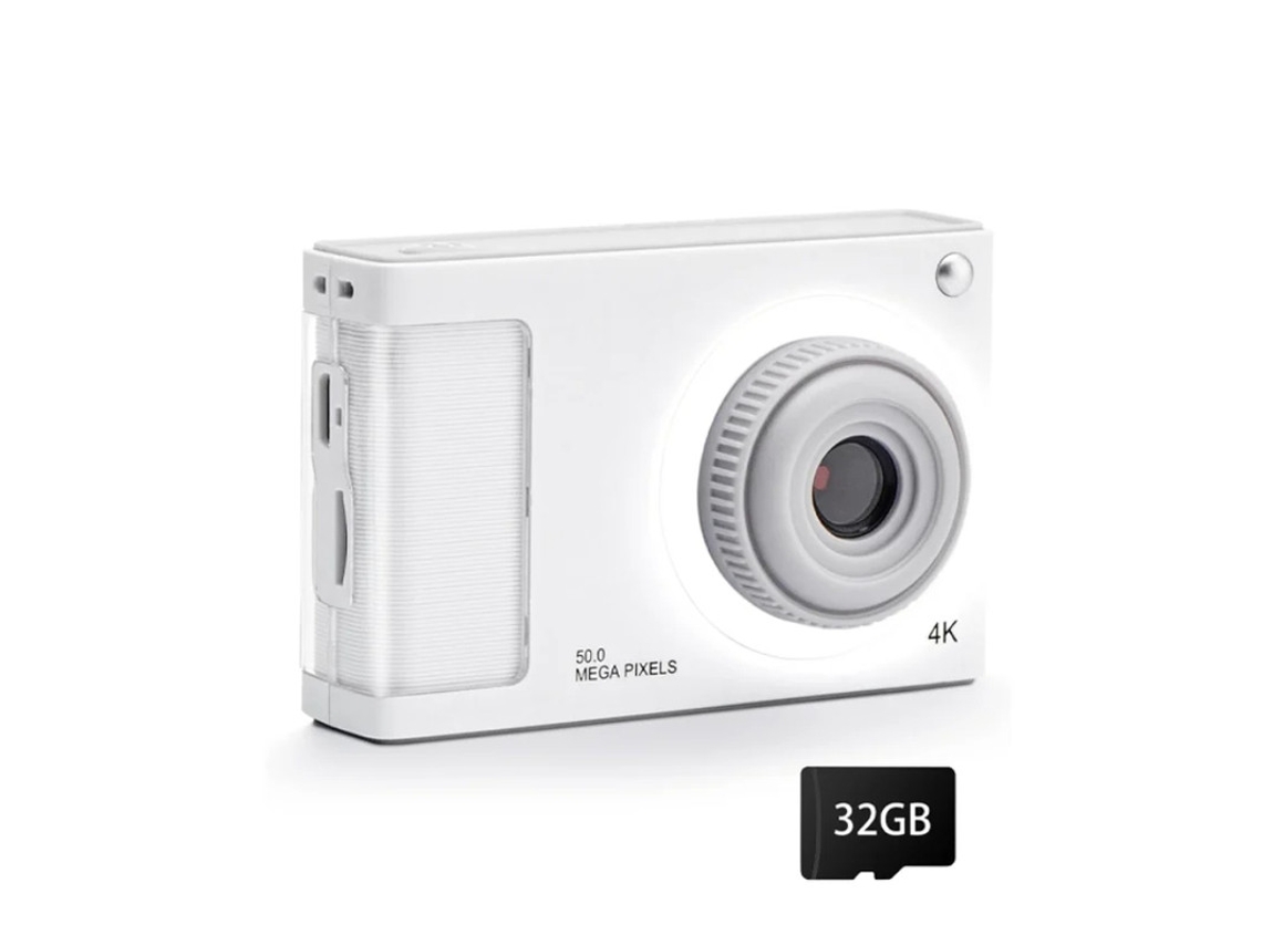 Cámara digital para niños Full HD 1080p con tarjeta de 32 GB, 48 MP, zoom 8x, para adolescentes y niños, color blanco Yizhood