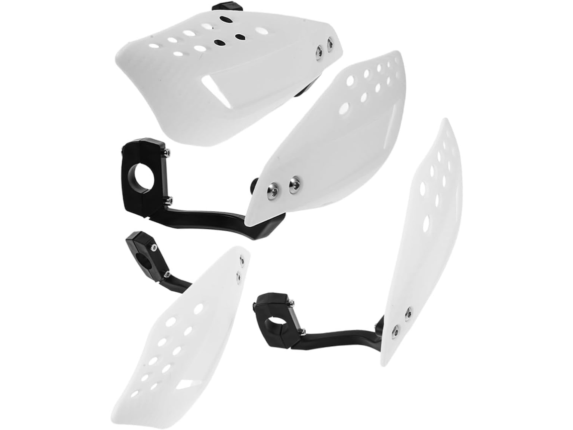 Protectores De Manos Para Motocicleta Multiusos En Plástico Pp Blanco, Fáciles De Instalar, Protección Completa.