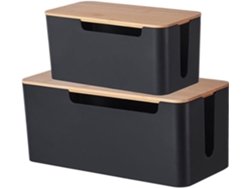 Caja Organizadora De Cables | Tapa De Almacenamiento Con Tapa De Madera