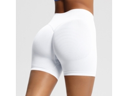 Shorts De Yoga Feminino, Secagem Rápida Cintura Alta, Para Yoga E Exercícios Físicos (branco), Tamanho S Czhhmart