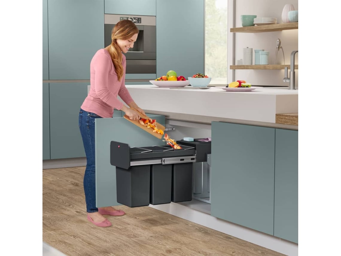 Hailo Cubo de basura empotrado EcoLine negro 3x10 L Worten.es