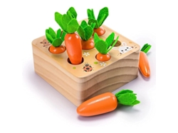 Juguete De Madera Montessori Para Clasificar Zanahorias Por Tamaño Y Contarlas - Regalo Educativo Para Niños De 1 A 3 Años.