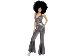 Disfraz de Mujer DISFRAZZES Disco De Diva De Los 70 Plateado (Talla: M - 40/42)