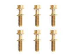 Juego De 6 Tornillos Para Bicicleta De Montaña, M5x18mm, Acero De Titanio Dorado, Para Manillar Y Potencia.
