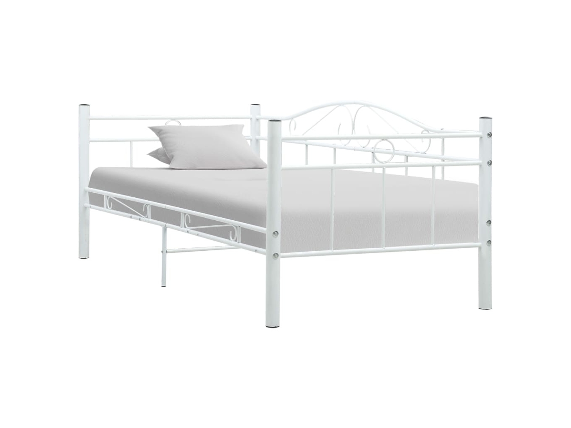 Estructura de sofá cama sin colchón metal blanco 90x200 cm