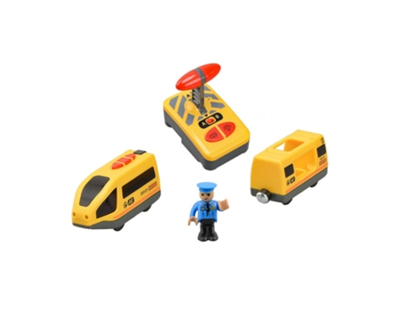 Tren Eléctrico Rc Con Sonido Y Luz de Carro, Camión Expreso, Riel de Madera En Forma Amarillo