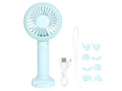 Mini ventilador de escritorio USB plegable, verde, ideal para viajes y oficina.