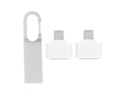 Pendrive Usb2.0 Con Hebilla Y Adaptador Otg, Memoria Flash 2gb, Regalo Hs132, Llavero Usb Stick