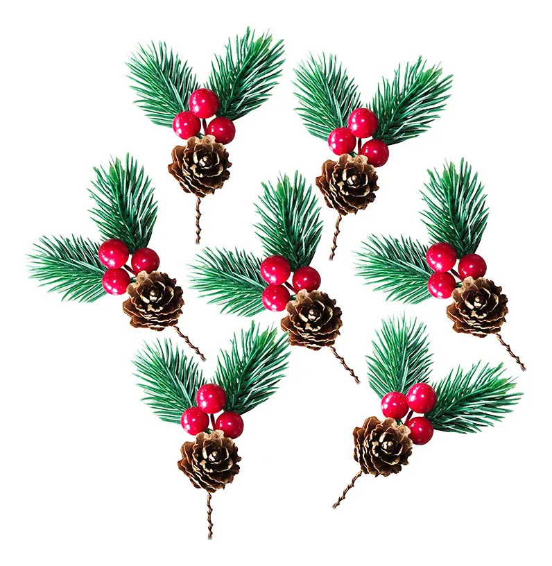 10 adornos navideños para árbol de Navidad, ramas de frutas, juguete de frutas