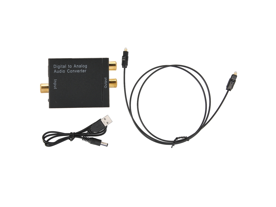 Conversor De Áudio Digital Óptico Para Analógico Com Fibra, Conversão Sem Perdas, Suporta Rca E Coaxial, 32-96khz