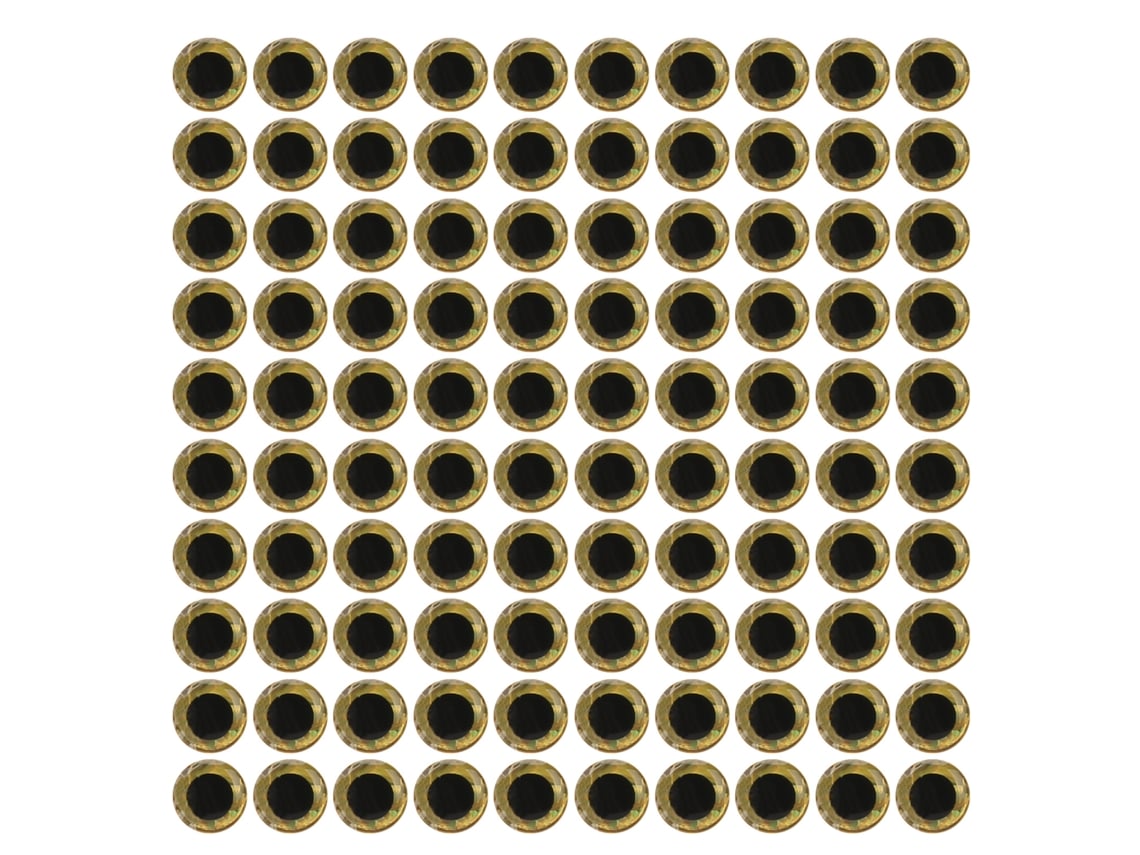 100 Adesivos De Olho De Peixe Simulados 3d Para Isca De Pesca, Duráveis, 10mm Dourado