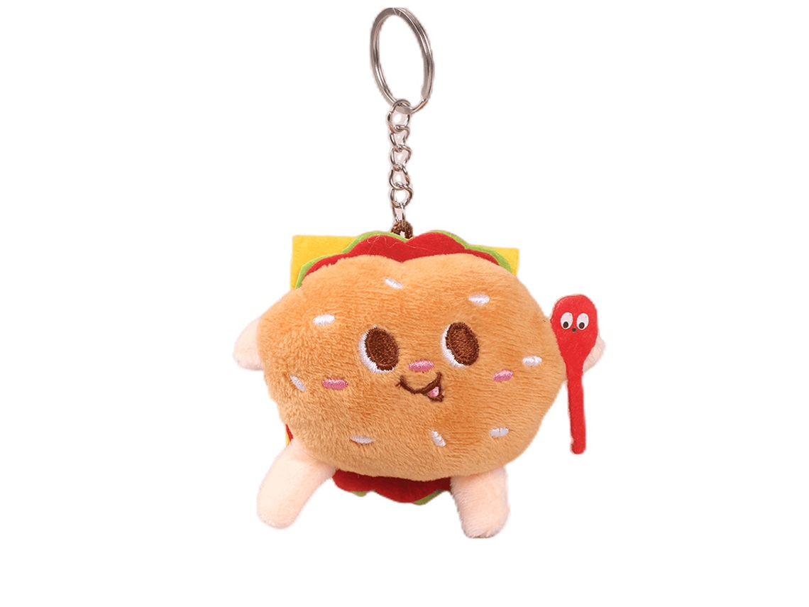 Llavero con forma de comida, memoria USB de peluche, juguete de hamburguesa