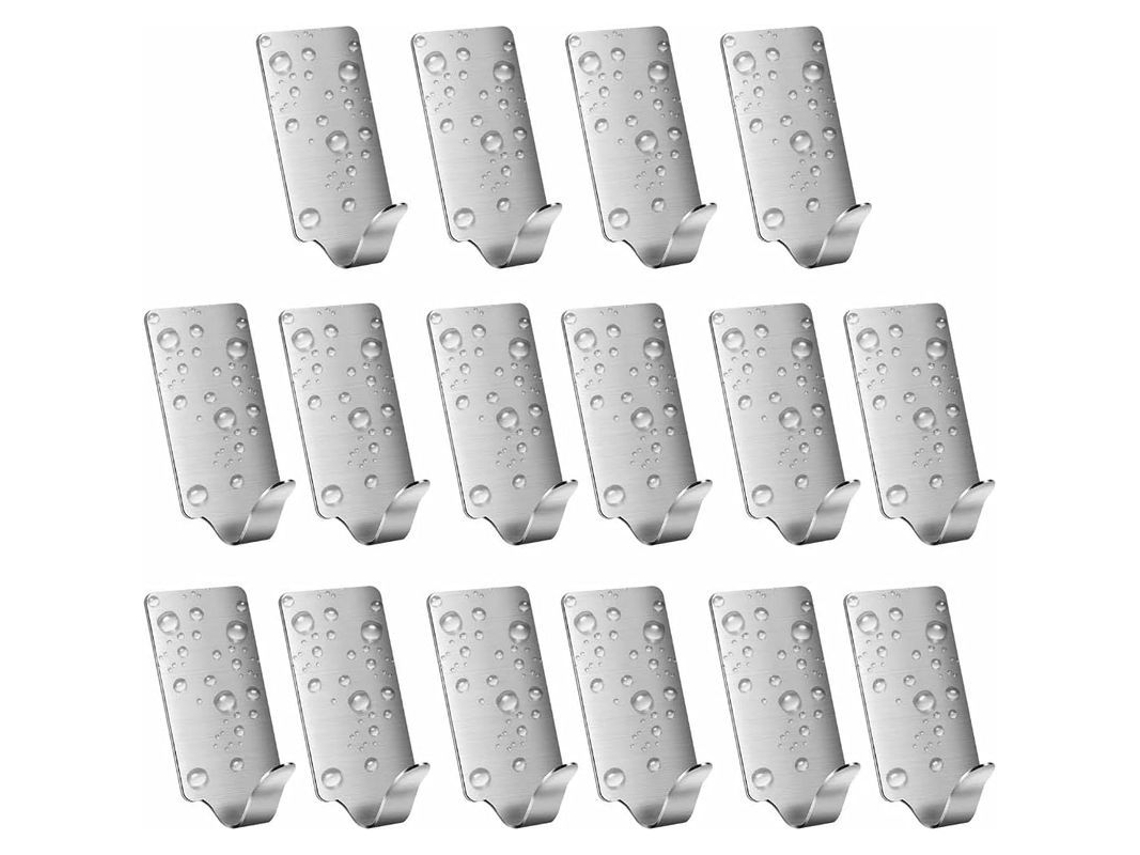 2026 16 Ganchos autoadhesivos de acero inoxidable, impermeables y resistentes a la corrosión, para montaje en pared.