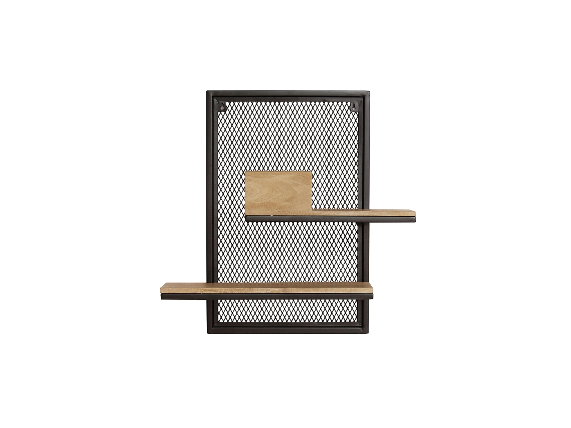 Estantería de Pared Doble En Metal Y Mango Macizo A60 Cm Rack MILIBOO